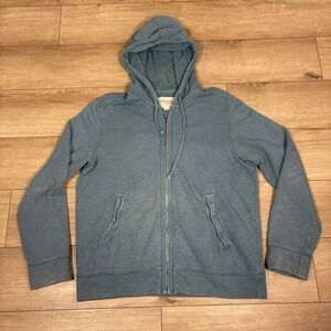 Eddie Bauer Zip Up Hoodie Women's XL Blue Long Sleeve Drawstring Full Zip